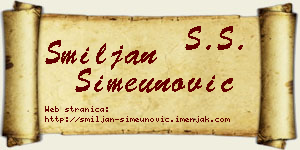 Smiljan Simeunović vizit kartica